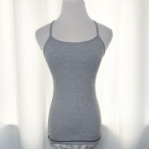 LULULEMON Power Y Tank Top with Affirmation 
lined shelf bra D